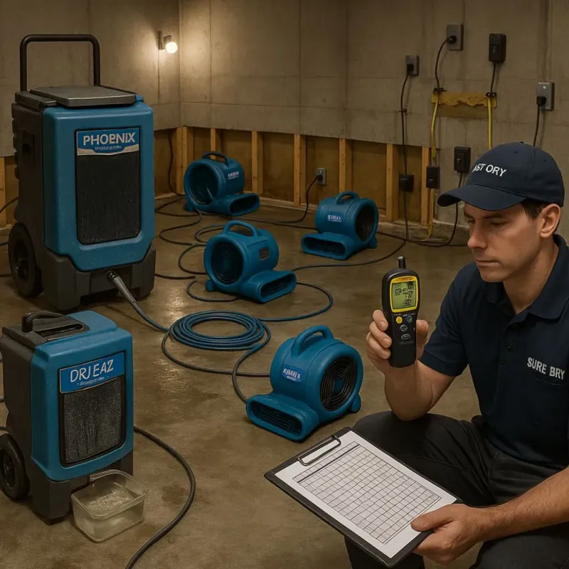 Structural Drying and Dehumidification process in Ashburnham, MA